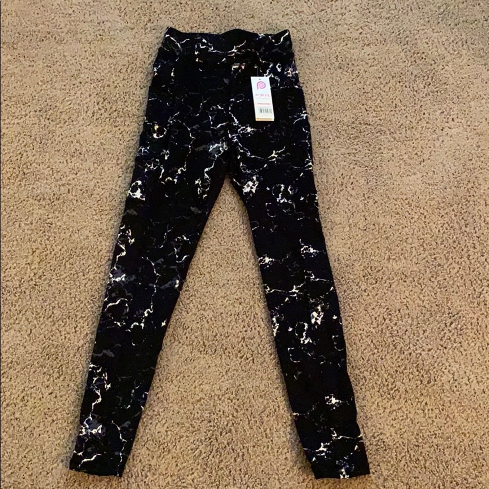 Stella marble full length leggings with POCKETS
